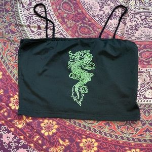 Black cropped dragon tank